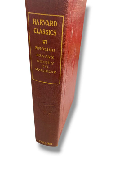 Harvard Classics 27 English Essays Sidney to Macaulay 1910 Hardcover Book Collier & Son