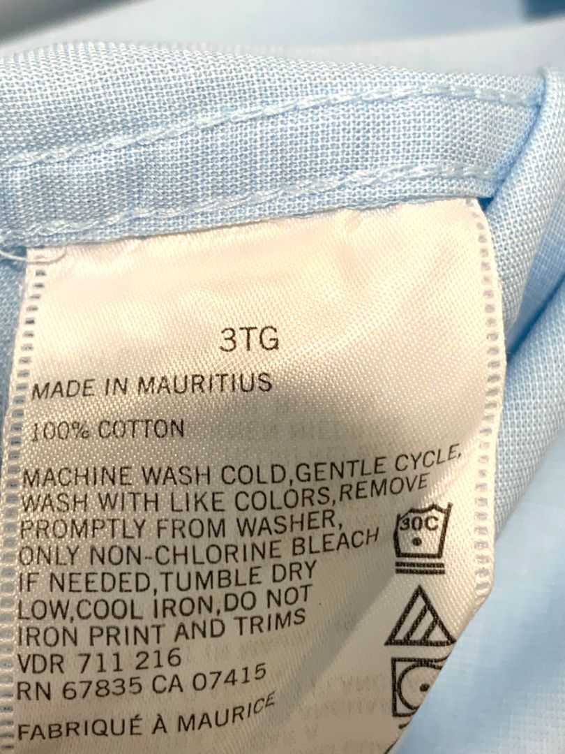 3XL Nautica Mens Button Down Dress Shirt Light Blue Wrinkle Resistant