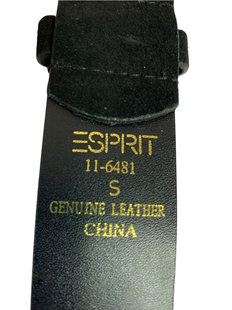 Small (to 34")  Esprit Womens Black Suede Silvertone Rivet Belt 1.5"