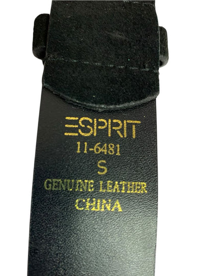 Small (to 34")  Esprit Womens Black Suede Silvertone Rivet Belt 1.5"