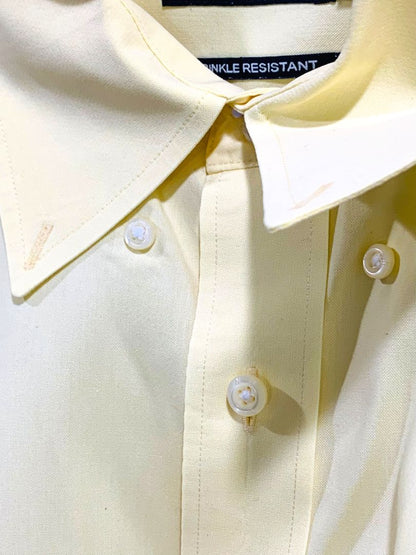 3XL Nautica A Bit Trimmer Wrinkle Resistant Pale Yellow Mens Button Down Dress Shirt