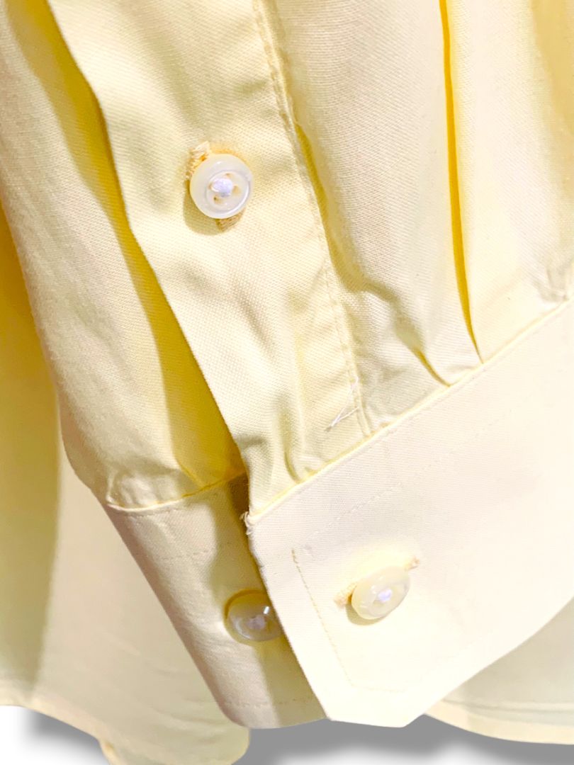 3XL Nautica A Bit Trimmer Wrinkle Resistant Pale Yellow Mens Button Down Dress Shirt
