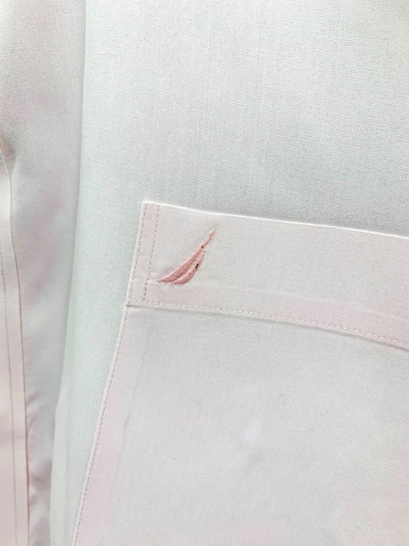 Size 3XL Nautica A Bit Trimmer Wrinkle Resistant Pink Mens Button Down Dress Shirt