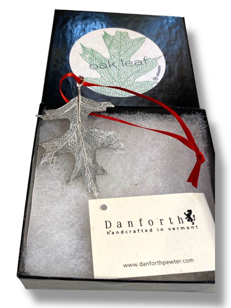 Danforth Handcrafted Pewter Holiday Ornament Oak Leaf 2.75"