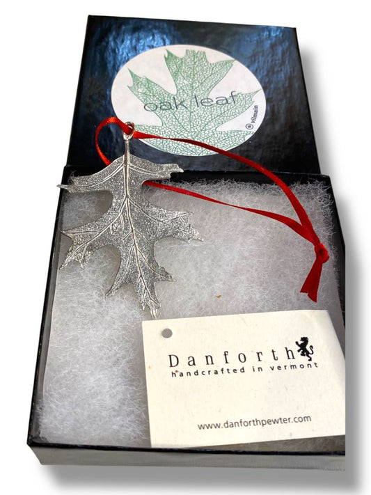 Danforth Handcrafted Pewter Holiday Ornament Oak Leaf 2.75"