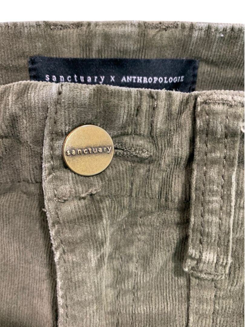 Size 27 Sanctuary x Anthropologie Womens Army Green Corduroy Pants