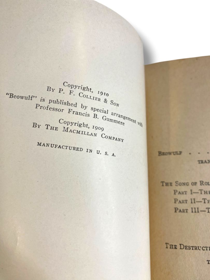 Harvard Classics 49 Epic and Saga 1910 Hardcover Book Collier & Son