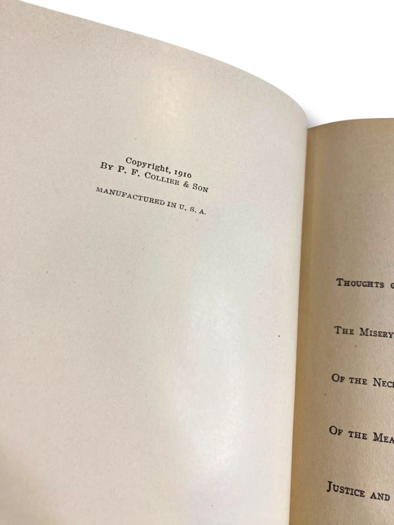 Harvard Classics 48 Thoughts and Minor Works Pascal 1910 Hardcover Book Collier & Son