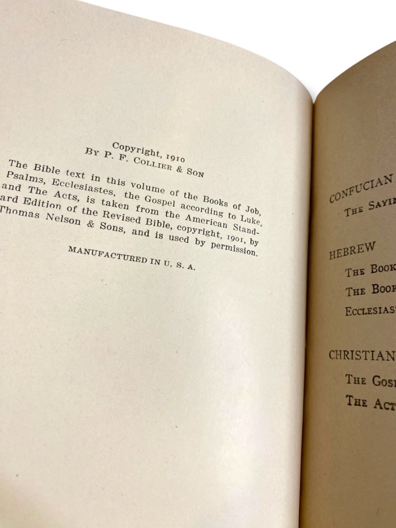 Harvard Classics 44 Sacred Writings 1 1910 Hardcover Book Collier & Son