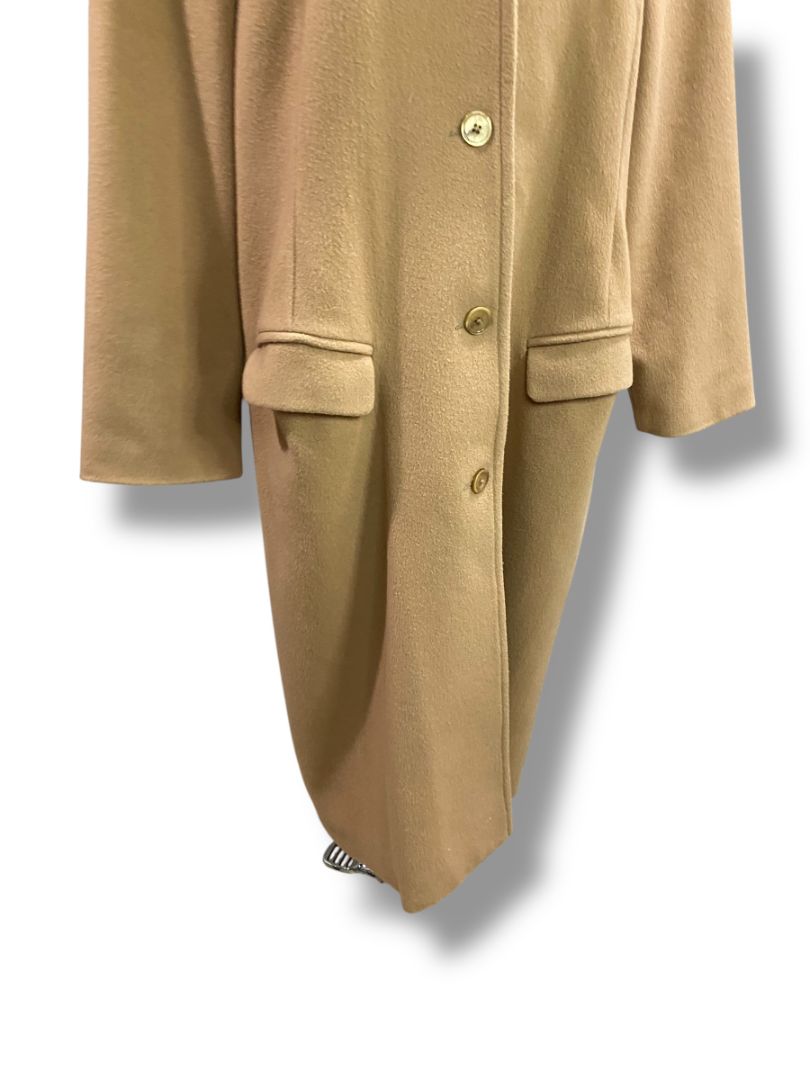 Size Large LL Bean Womens Tan Wool Cashmere Blend Coat Overcoat