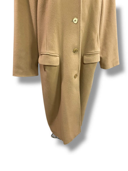 Size Large LL Bean Womens Tan Wool Cashmere Blend Coat Overcoat