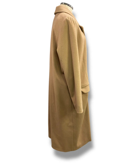 Size Large LL Bean Womens Tan Wool Cashmere Blend Coat Overcoat