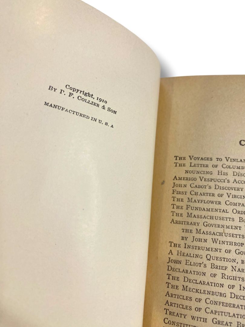 Harvard Classics 43 American Historical Documents 1910 Hardcover Book Collier & Son