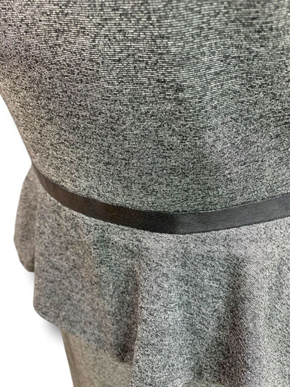 Size 4 Tahari Arthur S. Levine Gray Ponte Knit Peplum Waist Dress