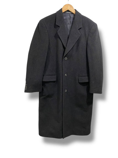 Size 38R Silver Cloud Mens Vintage Cashmere Blend Overcoat Black