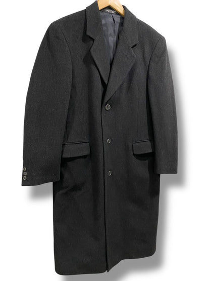 Size 38R Silver Cloud Mens Vintage Cashmere Blend Overcoat Black