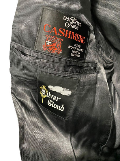 Size 38R Silver Cloud Mens Vintage Cashmere Blend Overcoat Black