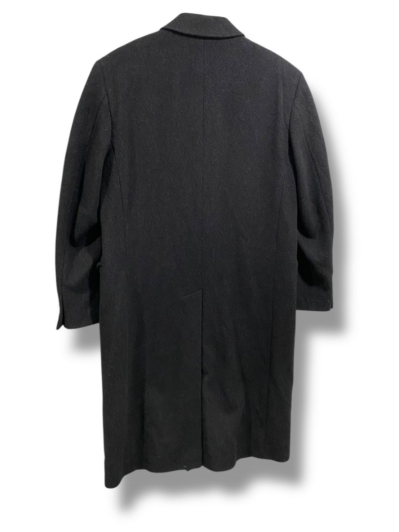 Size 38R Silver Cloud Mens Vintage Cashmere Blend Overcoat Black