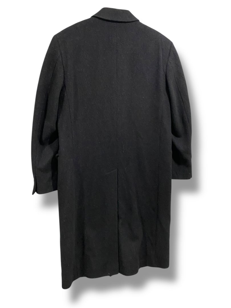 Size 38R Silver Cloud Mens Vintage Cashmere Blend Overcoat Black