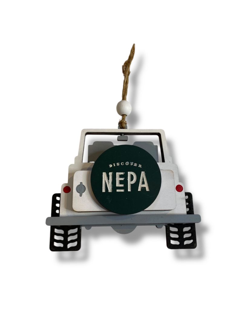Wooden Holiday Ornament Discover NEPA Jeep Style Northestern PA 4.5"