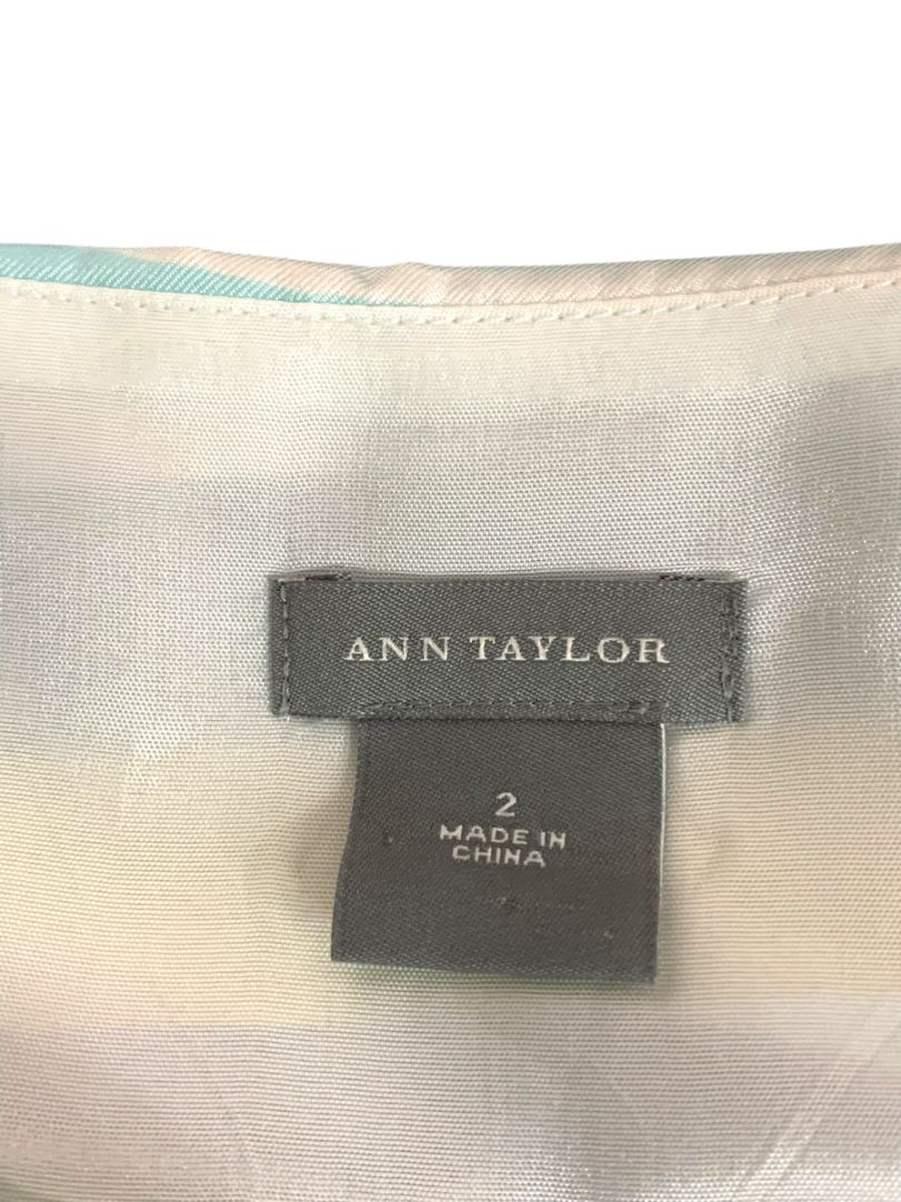 Size 2 Ann Taylor Silk Retro Print A-Line Dress Mod Halter
