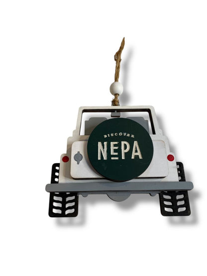 Wooden Holiday Ornament Discover NEPA Jeep Style Northestern PA 4.5"