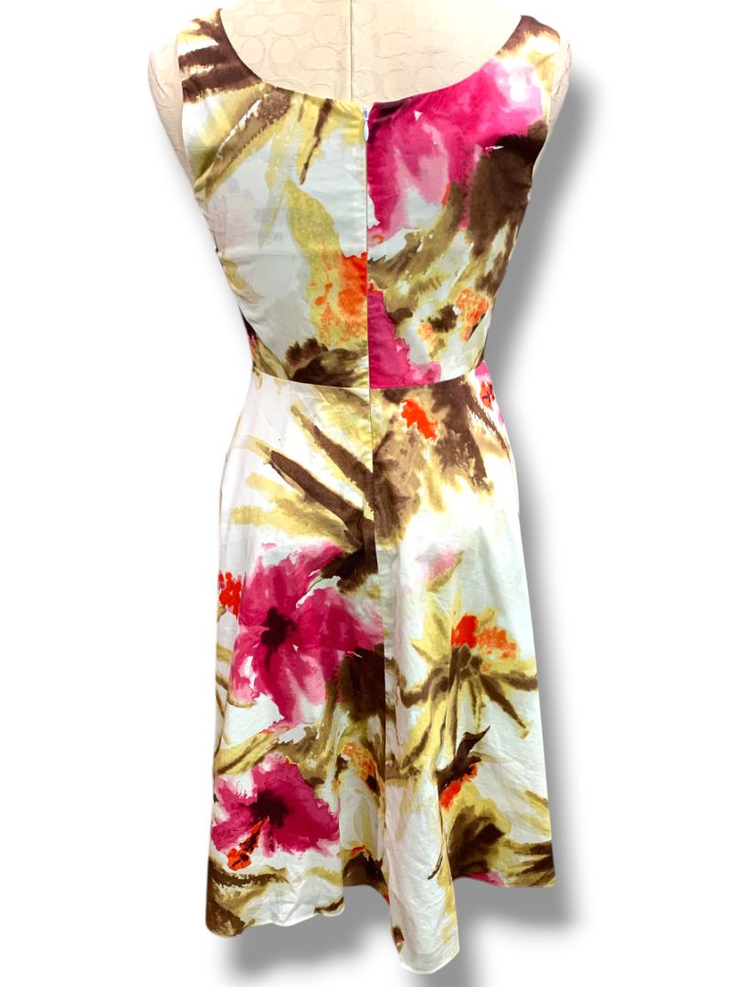 Size 4P Talbtots Petites Stretch A-Line Floral Sundress Sleeveless