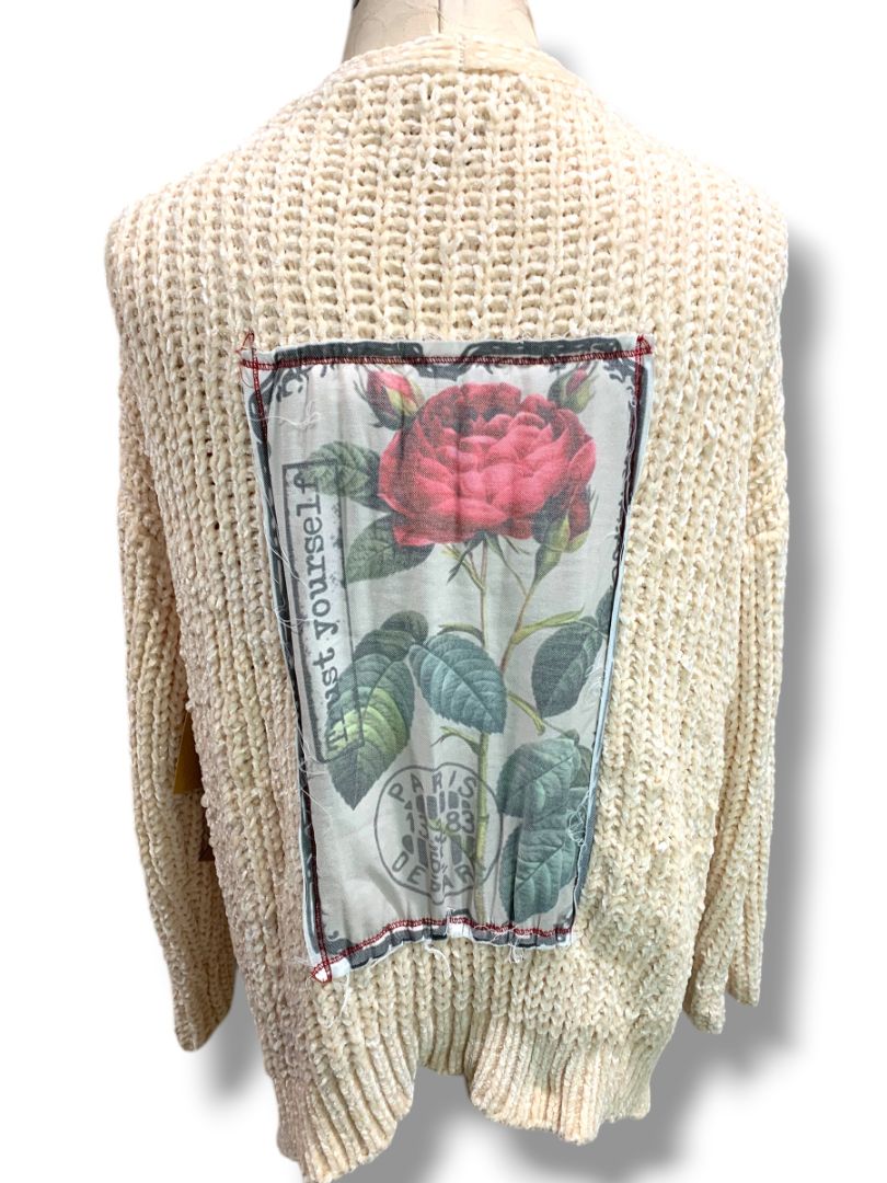 Medium The Nu Vintage Womens New Cardigan Sweater Soft Chenille