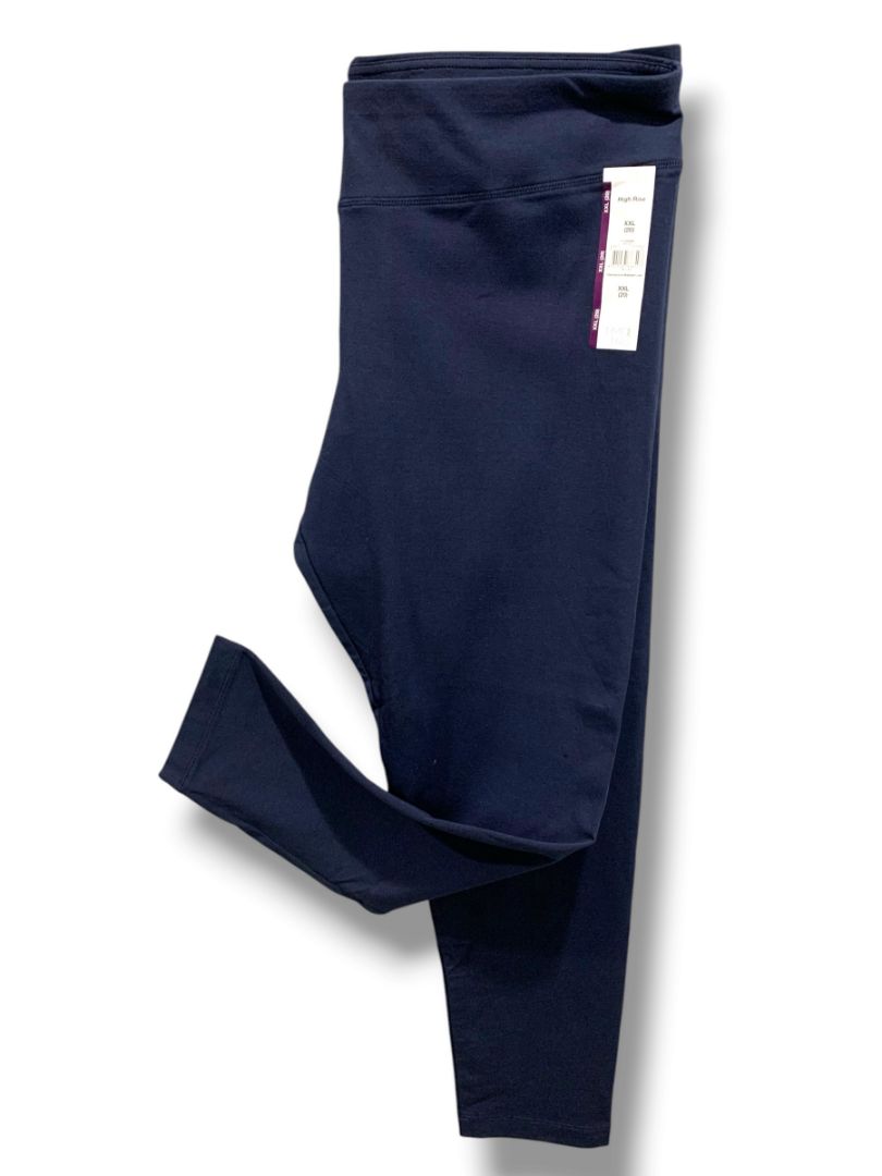 Size XXL (20) Time and Tru New Womens Dark Navy Blue Leggings High Rise