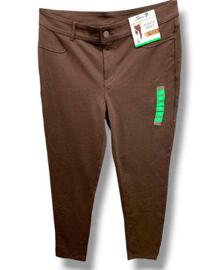 Size 18 Seven 7 Womens New Brown Ponte Knit Skinny Pants