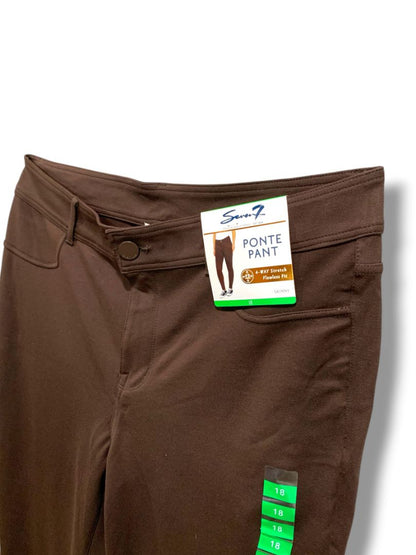 Size 18 Seven 7 Womens New Brown Ponte Knit Skinny Pants