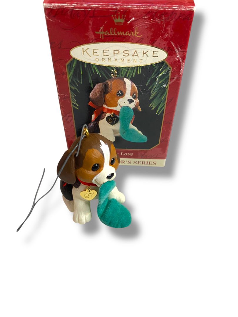 1997 Hallmark Keepsake Ornament Puppy Love Dated Collectors QX6222