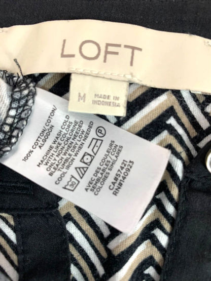 Medium Loft Soft Knit Womens Tank Sleeveless Shirt Chevron Print Brown Black