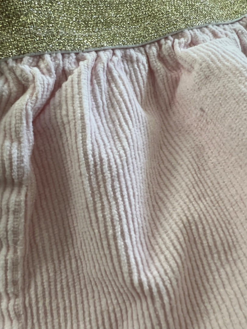 Small (4) Isaac Mizrahi Pink Gold Band Corduroy Skirt