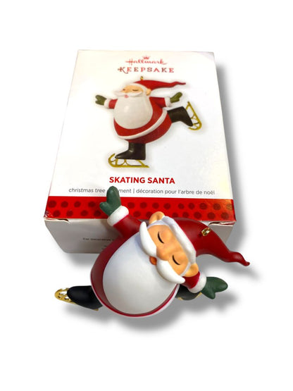2013 Hallmark Keepsake Skating Santa Ornament Christmas AD800