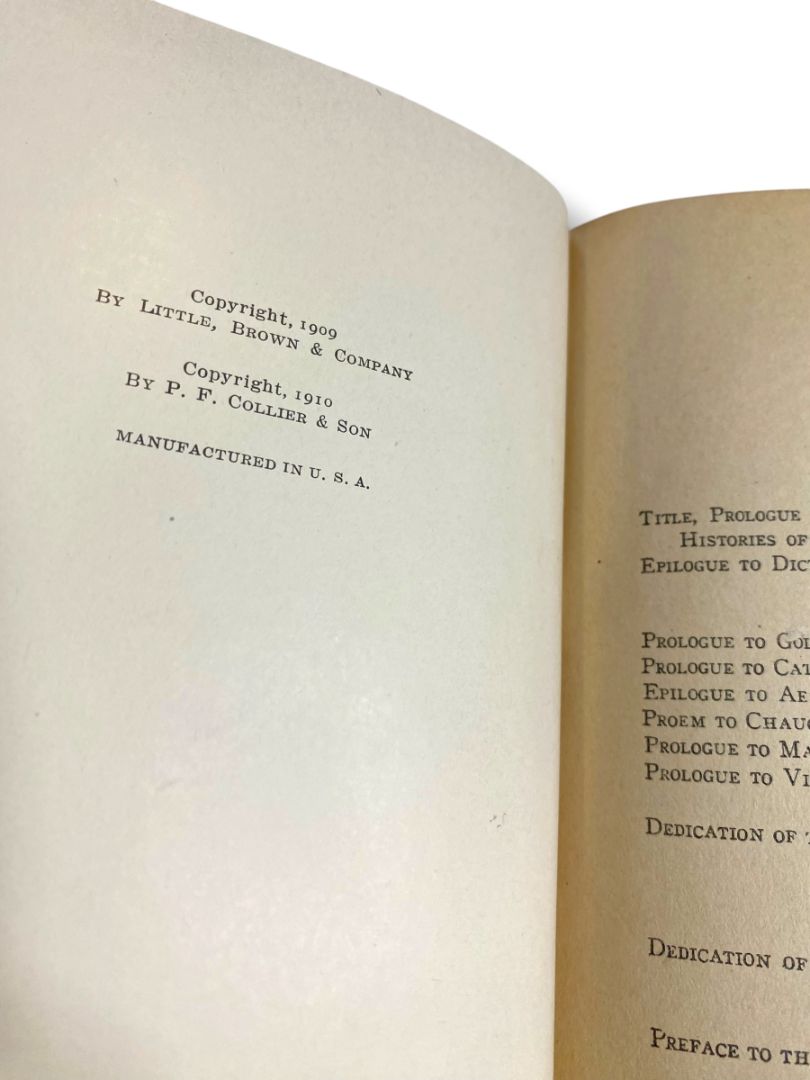 Harvard Classics 39 Famous Prefaces 1909 Hardcover Book Collier & Son