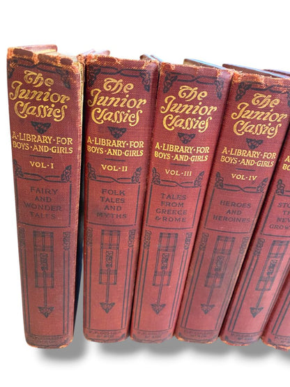 The Junior Classics A Library for Boys and Girls Lot of 10 Volumes 1918 Collier