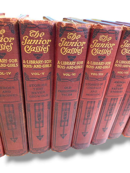 The Junior Classics A Library for Boys and Girls Lot of 10 Volumes 1918 Collier