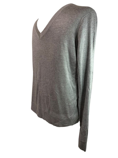 Medium Banana Republic Mens Gray Pullover V-Neck Sweater Lightweight