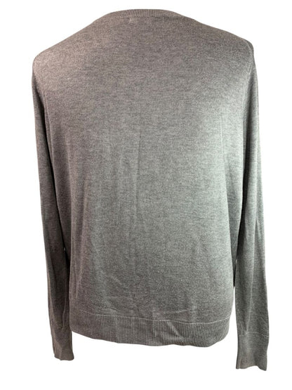 Medium Banana Republic Mens Gray Pullover V-Neck Sweater Lightweight