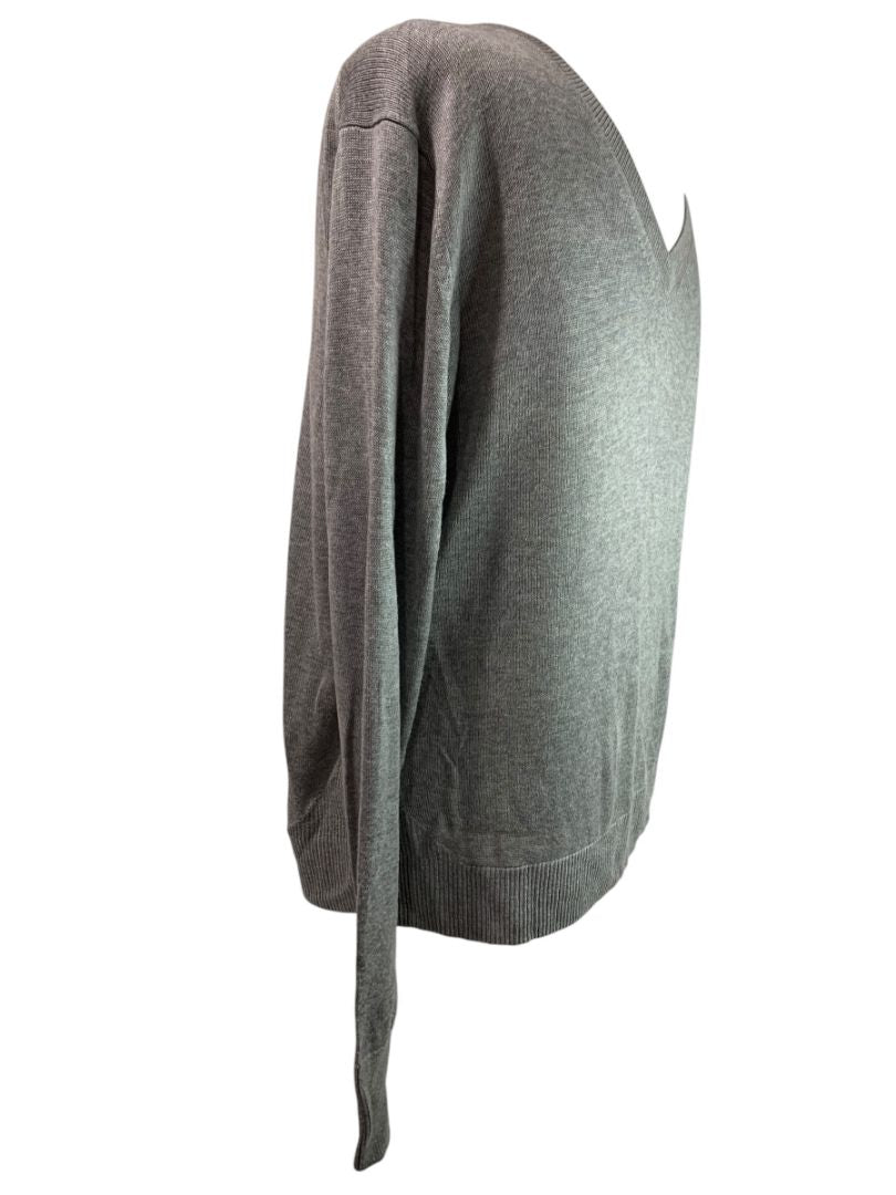Medium Banana Republic Mens Gray Pullover V-Neck Sweater Lightweight