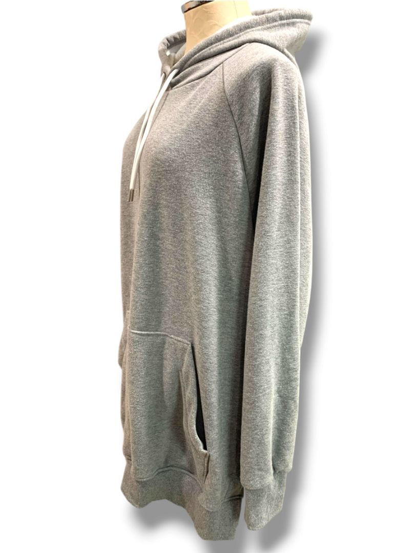 Size 2XL The Warmy Womens Gray Fleece Lined Pullover Hoodie Sweatshirt Oversize