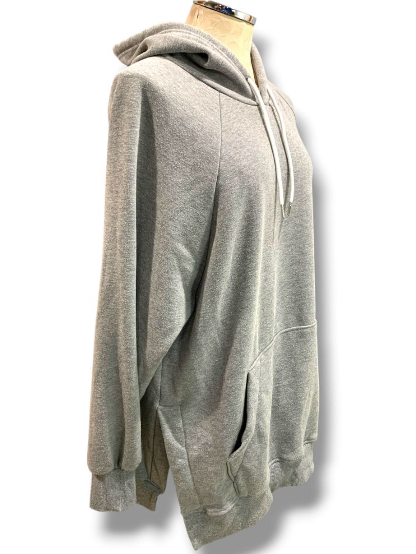 Size 2XL The Warmy Womens Gray Fleece Lined Pullover Hoodie Sweatshirt Oversize
