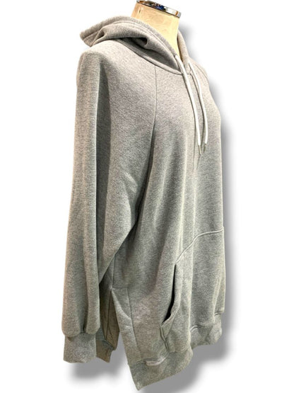 Size 2XL The Warmy Womens Gray Fleece Lined Pullover Hoodie Sweatshirt Oversize