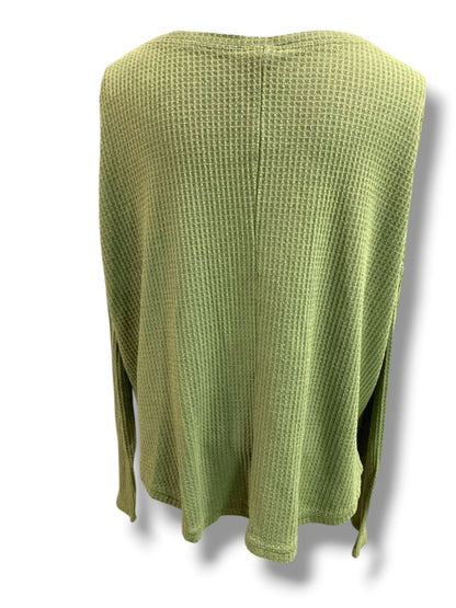 Size XL Wild Fable Womens Army Green Waffle V-Neck Knit Button Up