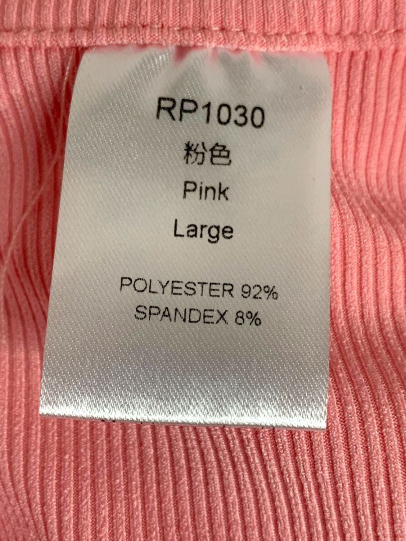 Large  Pink Fitted Tank Dress Ruched Sides Stretch