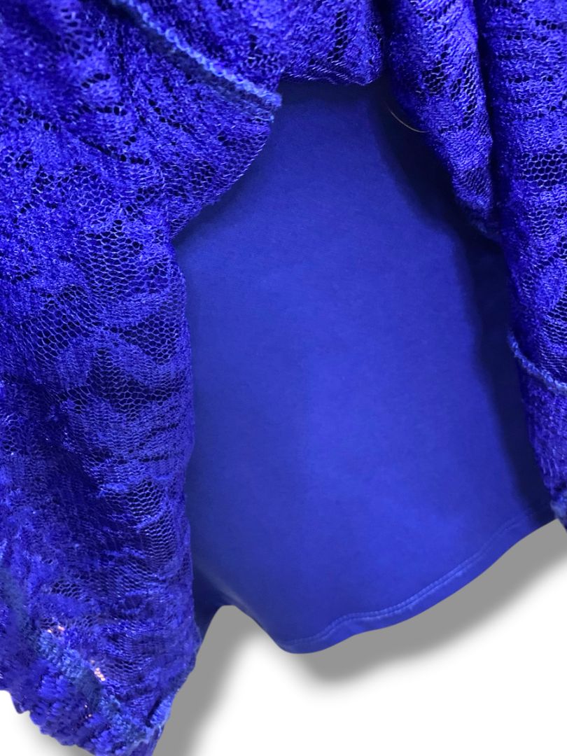 Small Socialite Royal Blue Stretch Lace Dress Sleeveless