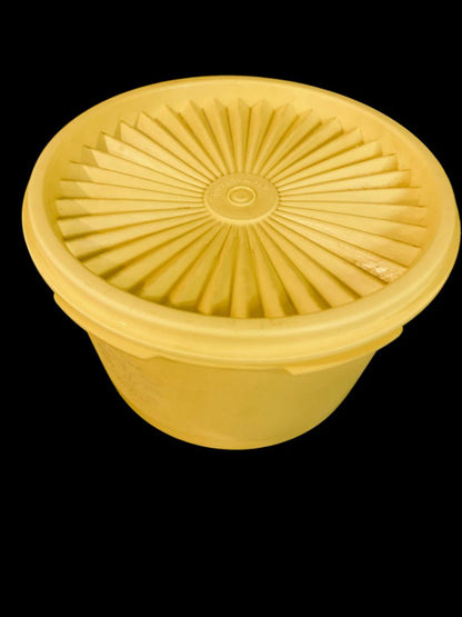 Vintage Tupperware Bright Yellow Servalier Nesting Canister 1810-19 298-12
