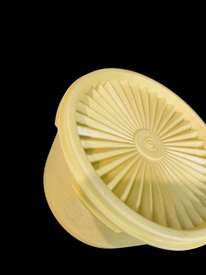 Vintage Tupperware Bright Yellow Servalier Nesting Canister 1810-19 298-12
