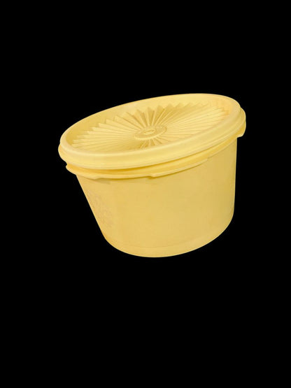 Vintage Tupperware Bright Yellow Servalier Nesting Canister 1810-19 298-12